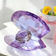 Crystal Glass Shell mit Diamant-Handwerk für Geschenk